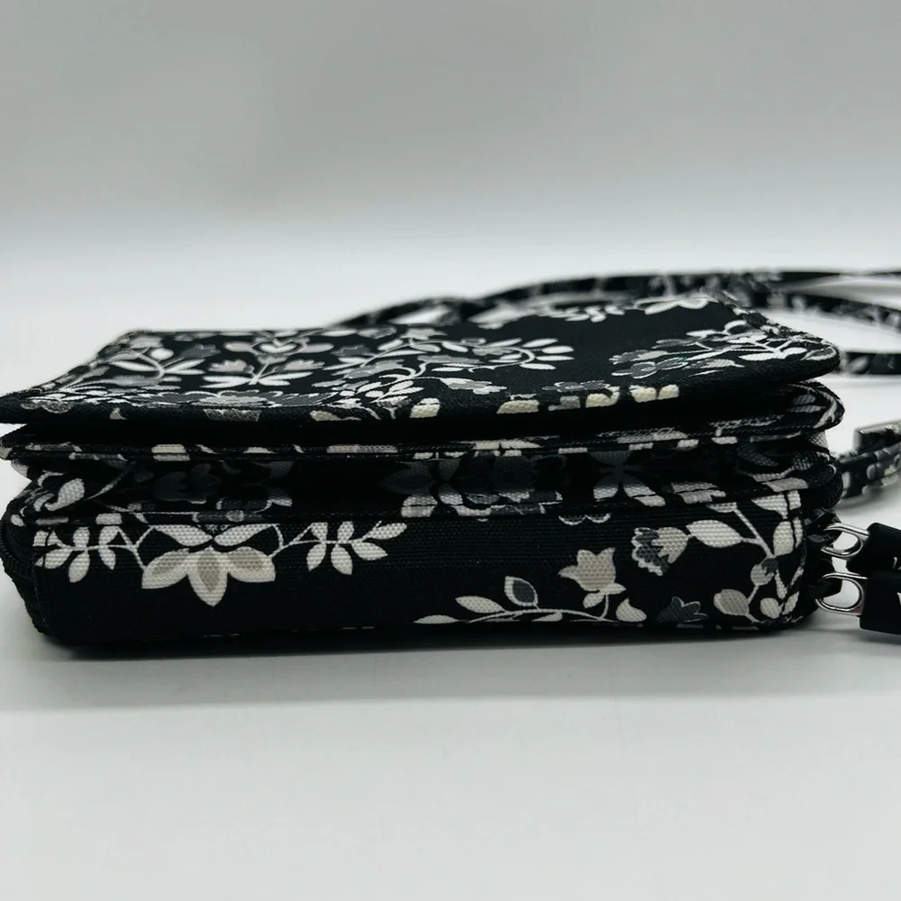 Vera Bradley Floral Black and White Women's Crossbody or wristlet Bag NWOT
